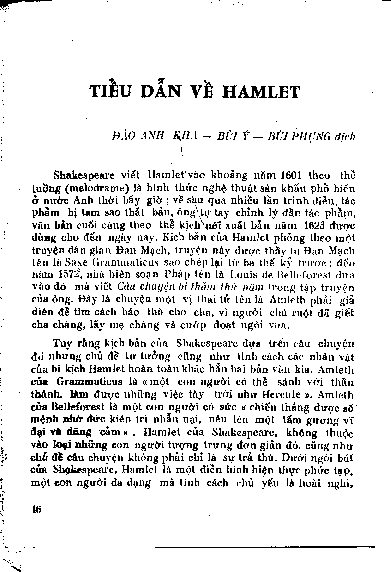Tiểu dẫn về Hamlet