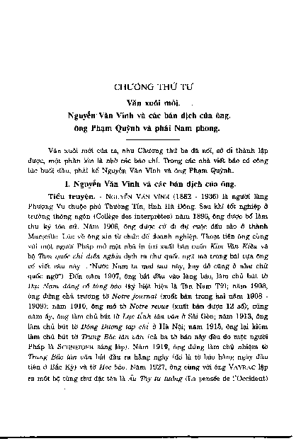 Chương thứ tư Nguyễn Văn Vĩnh và các bản dịch của ông. Ông Phạm Quỳnh và phái Nam phong