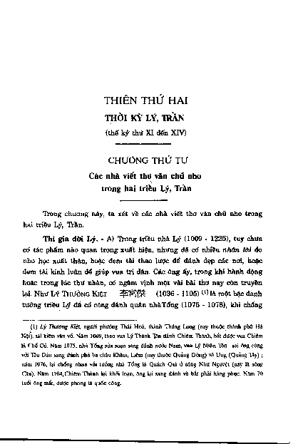 Chương thứ tư Các nhà viết thơ văn chữ nho trong hai triều Lý, Trần