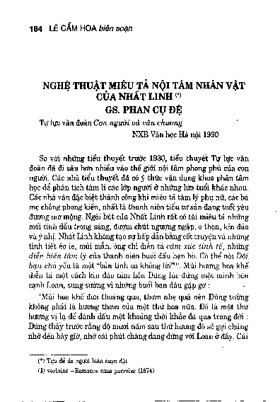 Nghệ thuậ t miêu tả nội tâm nhân vậ t của Nhất Linh