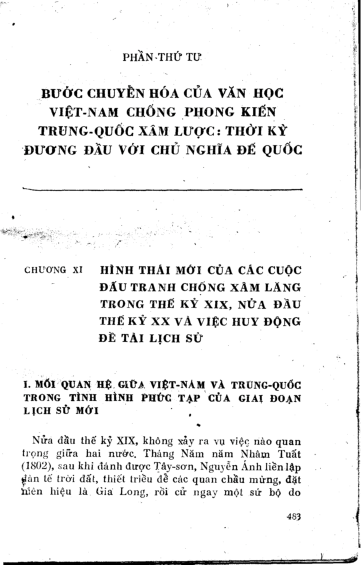 Chương XI Hình thái mới của các cuộc đấu tranh chống xâm lăng trong thế kỷ XIX, nửa đầu thế kỷ XX và việc huy động đề tài lịch sử