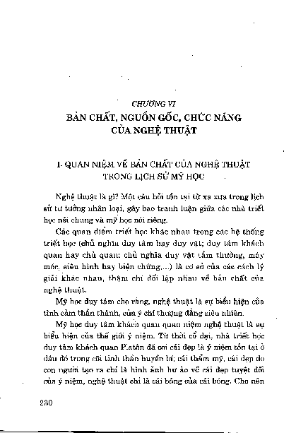Quan niệm về bản chất của nghệ thuậ t trong lịch sử mỹ học