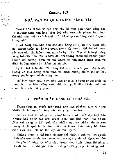 Chương VII Nhà văn và quá trình sáng tác