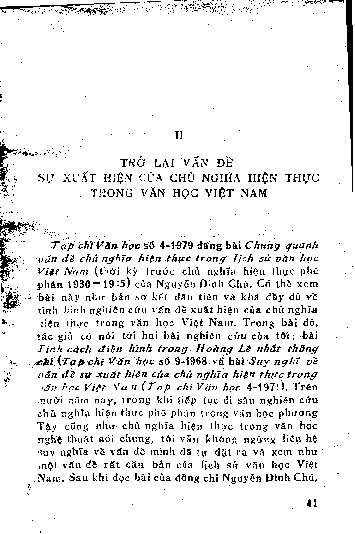 Trở lại vấn đề sự xuất hiện của chủ nghĩa hiện thực trong văn học Việt Nam