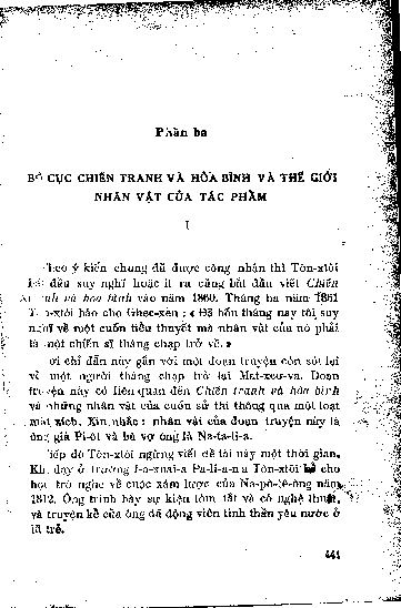 Bố cục chiến tranh và hòa bình và thế giới nhân vậ t của tác phẩm