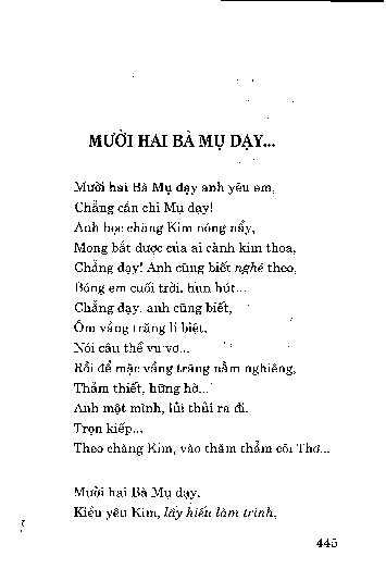 Mười hai bà mụ dạy ...