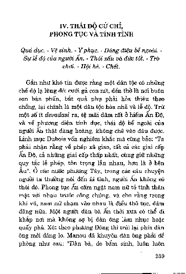 Thái độ cử chỉ, phong tục và tính tình