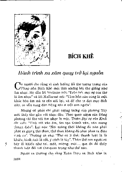 Bích Khê Hành trình xa xăm quay trở lại nguồn
