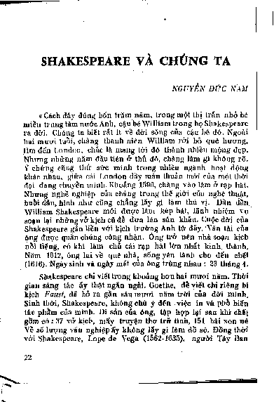 Shakespeare và chúng ta