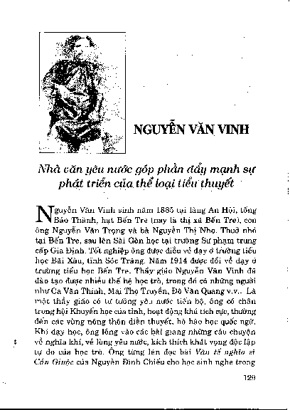 Nguyễn Văn Vinh Nhà văn yêu nước góp phần đẩy mạnh sự phát triển của thể loại tiểu thuyết