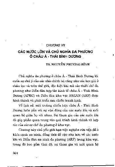 Chương VII Các nước lớn và chủ nghĩa đa phương ở châu Á - Thái Bình Dương