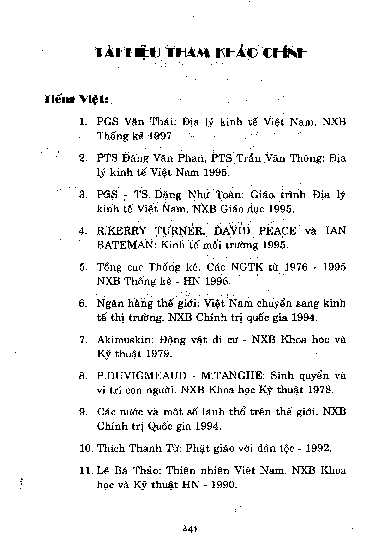 Tài liệu tham khảo chính - Trang bìa cuối