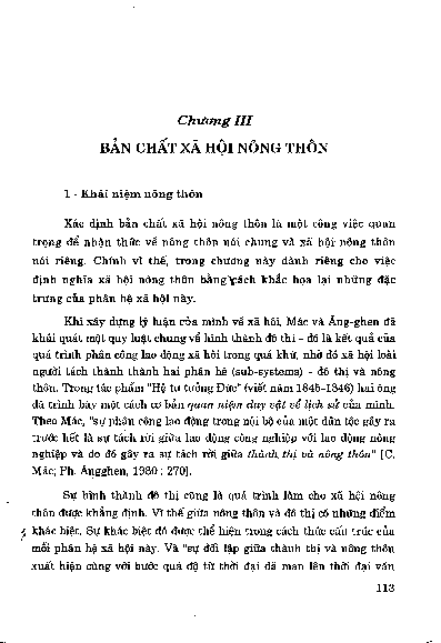 Chương III Bản chất xã hội nông thôn