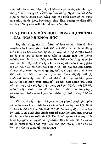 Vị trí của môn học trong hệ thống các ngành khoa học