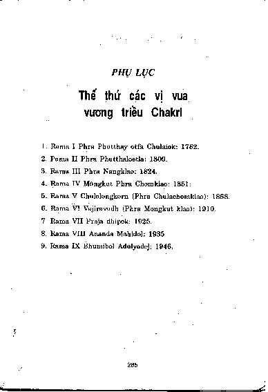 Thế thứ các vị vua vương triều Chakri