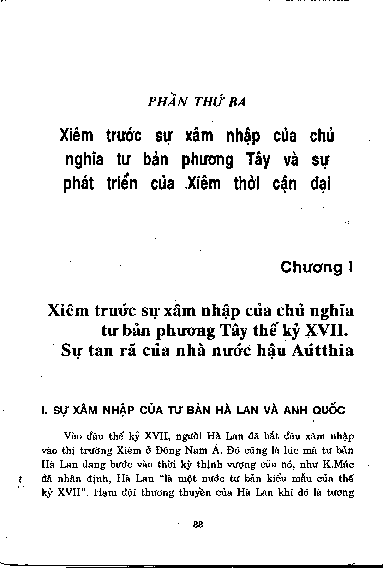 Chương I Xiêm trước sự xâm nhậ p của chủ nghĩa tư bản phương Tây thế kỷ XVII. Sự tan rã của nhà nước hậ u Aútthia