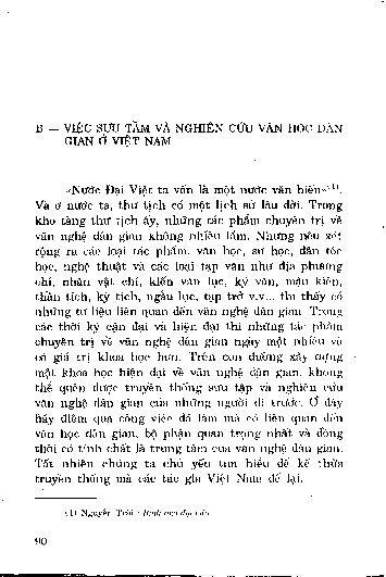 Việc sưu tầm và nghiên cứu văn học dân gian ở Việt Nam