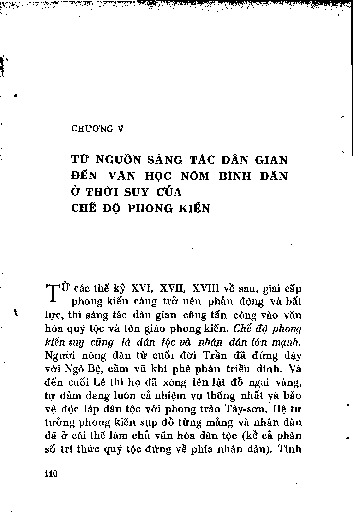 Chương V Từ nguồn sáng tác dân gian đến văn học Nôm bình dân ở thời suy của chế độ phong kiến