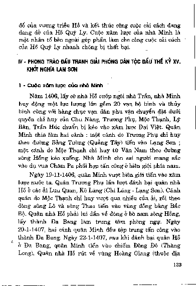 Phong trào đấu tranh giải phóng dân tộc đầu thế kỷ XV Khởi nghĩa Lam Sơn