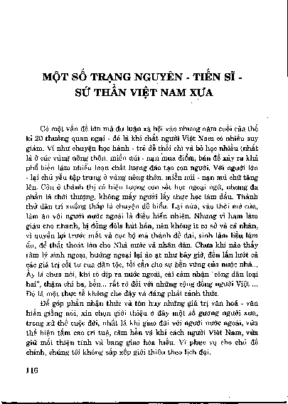 Một số Trạng nguyên - Tiến sĩ - Sứ thần Việt Nam xưa