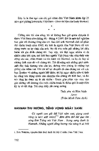 Hannah Thu Hương, tiếng vọng ngày xanh