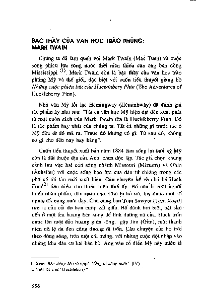 Bậ c thầy của văn học trào phúng Mark Twain
