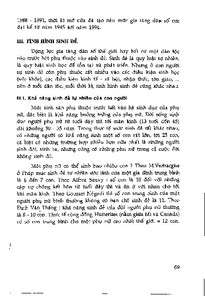 Tình hình sinh đẻ