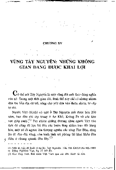 Chương XV Vùng Tây Nguyên những không gian đang được khai lợi