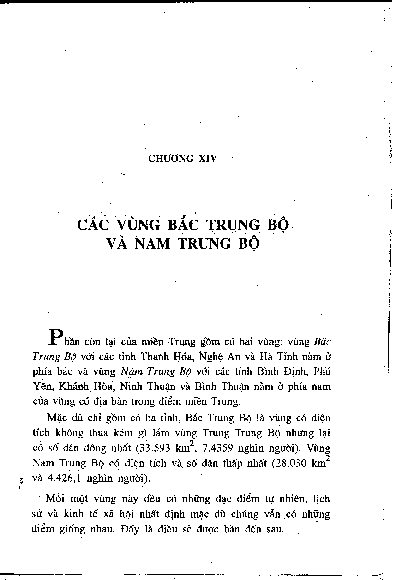 Chương XIV Các vùng Bắc Trung Bộ và Nam Trung Bộ
