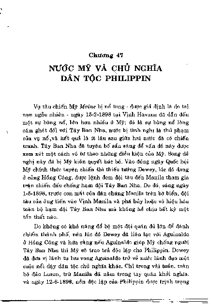 Chương 47 Nước Mỹ và chủ nghĩa dân tộc Philippin