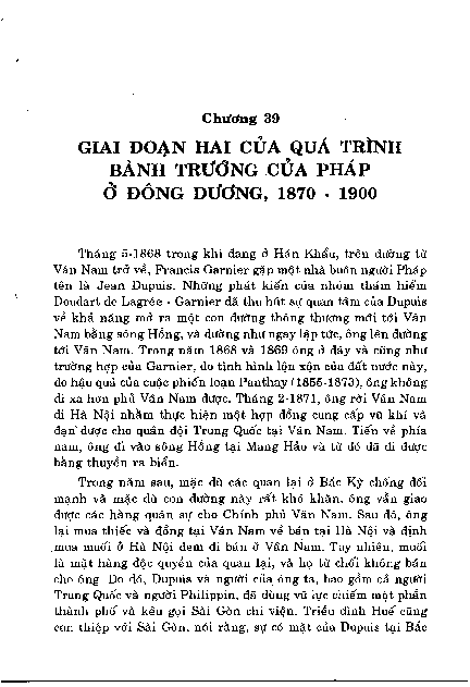 Chương 39 Giai đoạn hai của quá trình bành trướng của Pháp ở Đông Dương, 1870 - 1900