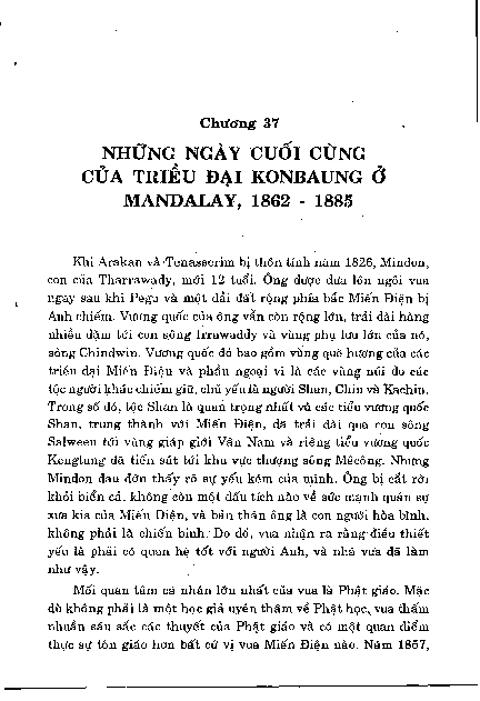 Chương 37 Những ngày cuối cùng của triều đại Konbaung ở Mandalay, 1862 - 1885
