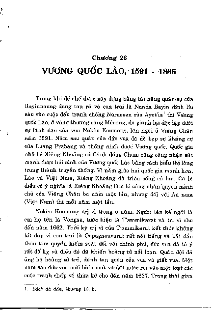 Chương 26 Vương quốc Lào, 1591 - 1836