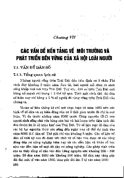 Chương VII Các vấn đề nền tảng về môi trường và phát triển bền vững của xã hội loài người