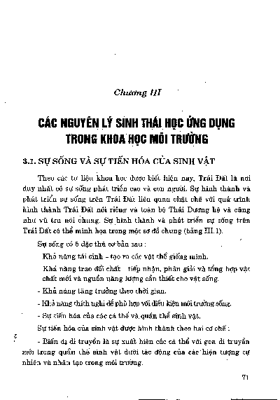 Chương III Các nguyên lý sinh thái học ứng dụng trong khoa học môi trường
