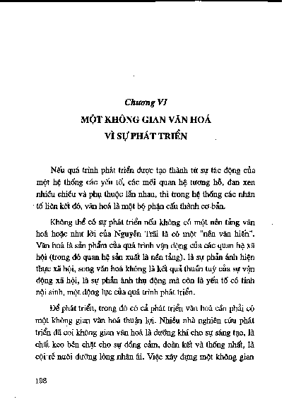 Chương VI Một không gian văn hoá vì sự phát triển