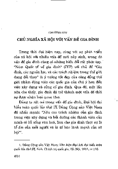 Chương XIII Chủ nghĩa xã hội với vấn đề gia đình