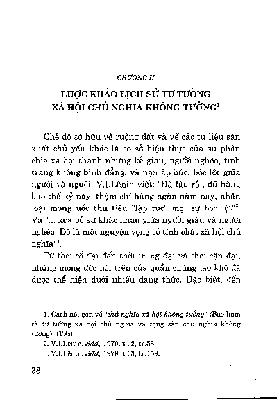 Chương II Lược khảo lịch sử tư tưởng xã hội chủ nghĩa không tưởng