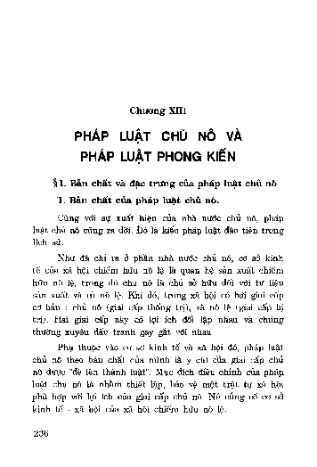 Chương XIII Pháp luậ t chủ nô và pháp luậ t phong kiến