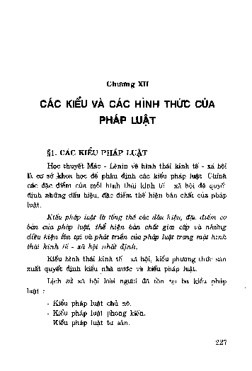 Chương XII Các kiểu và các hình thức của pháp luậ t