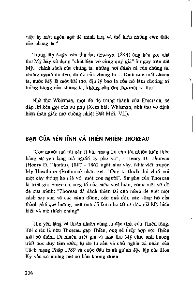 Bạn của yên tĩnh và thiên nhiên Thoreau