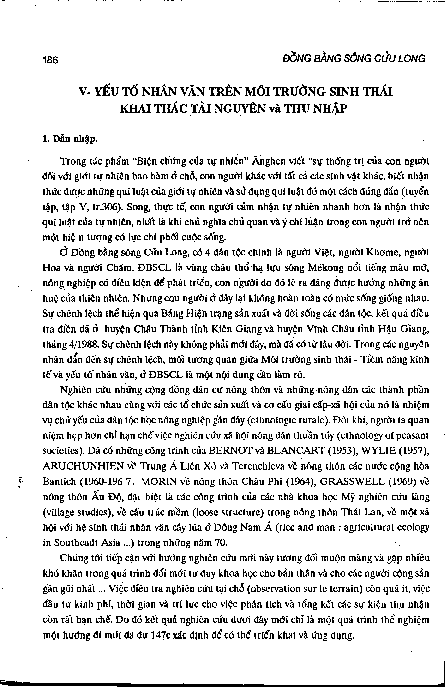 Yếu tố nhân văn trên môi trường sinh thái khai thác tài nguyên và thu nhậ p