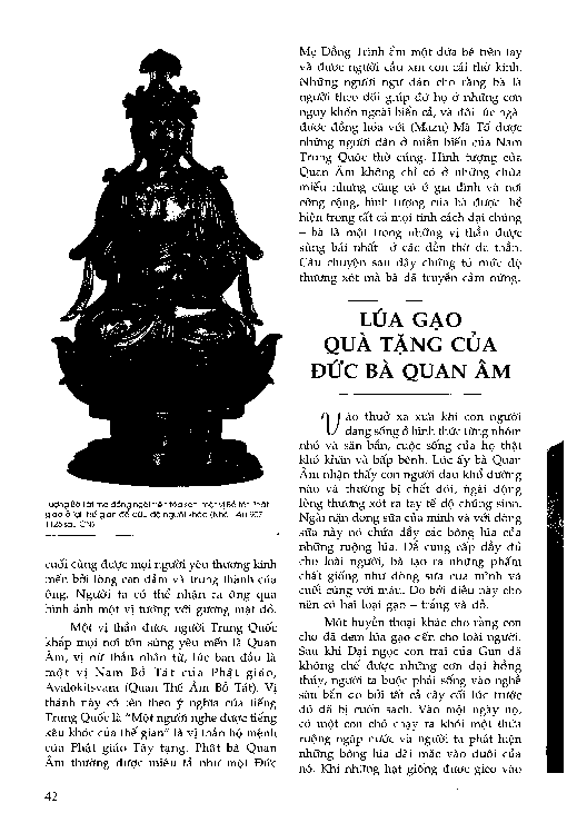 Lúa gạo, quà tặng của Đức bà Quan Âm