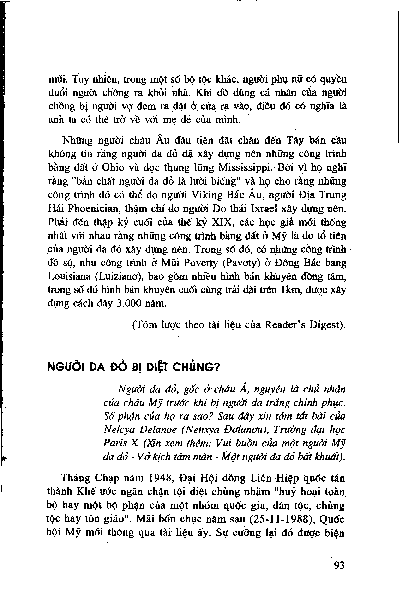 Người da đỏ bị diệt chủng ?