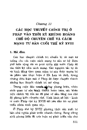 Chương 11 Các học thuyết chính trị ở Pháp vào thời kỳ khủng hoảng chế độ chuyên chế và cách mạng tư sản cuối thế kỷ XVIII