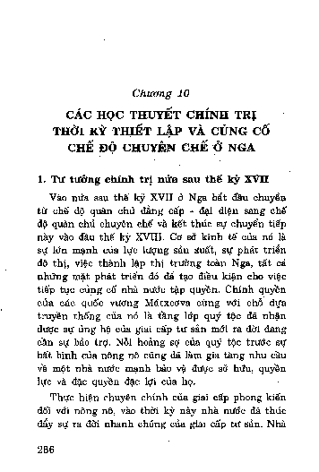Chương 10 Các học thuyết chính trị thời kỳ thiết lậ p và củng cố chế độ chuyên chế ở Nga