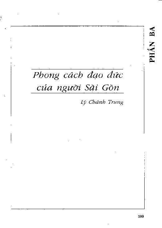 Phần ba Phong cách đạo đức của người Sài Gòn