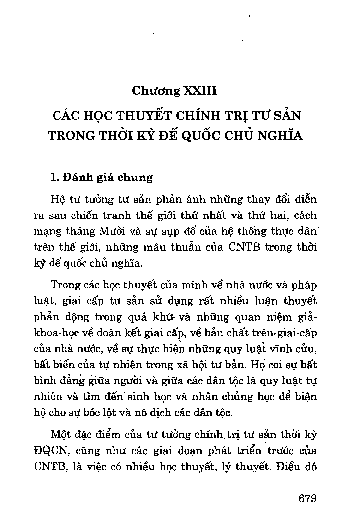 Chương 23 Các học thuyết chính trị tư sản trong thời kỳ đế quốc chủ nghĩa
