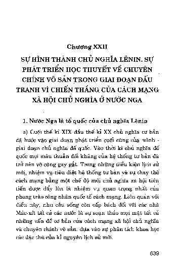 Chương 22 Sự hình thành chủ nghĩa Lênin. Sự phát triển học thuyết về chuyên chính vô sản trong giai đoạn đấu tranh vì chiến thắng của cách mạng xã hội chủ nghĩa ở nước Nga