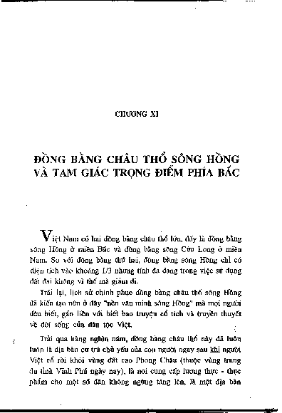 Chương XI Đồng bằng châu thổ sông Hồng và tam giác trọng điểm phía Bắc